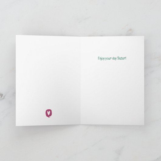 Gelukkige Verjaardag - Zuster Bedankkaart (Binnen)