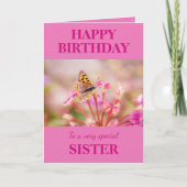 Gelukkige Verjaardag Zuster Butterfly Kaart (Voorkant)