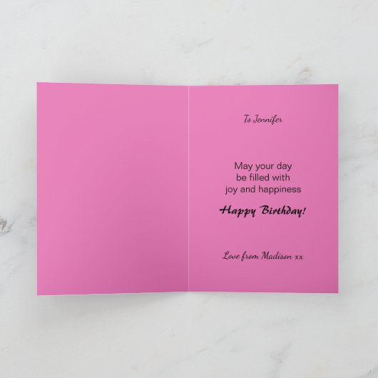 Gelukkige Verjaardag Zuster Butterfly Kaart (Binnen)