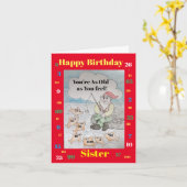 Gelukkige Verjaardag Zuster - je bent zo oud als j Kaart (Gele Bloem)