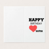 GELUKKIGE VERJAARDAG ZUSTER KAART (Buitenkant ongevouwen)