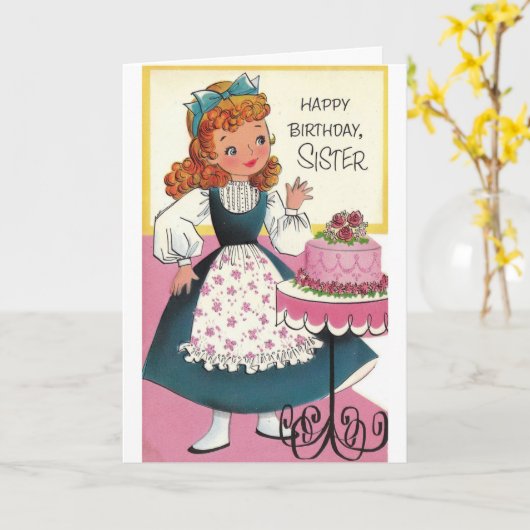  - Gelukkige verjaardag, zuster, Kaart (Gele Bloem)