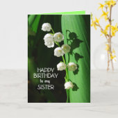 Gelukkige verjaardag Zuster Lily van de Vallei Kaart (Gele Bloem)