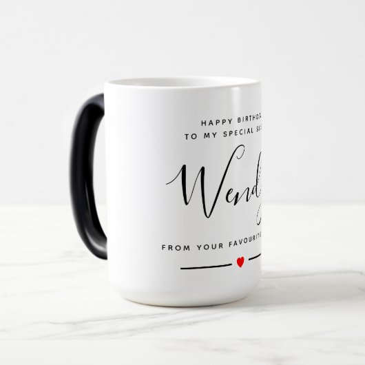 Gelukkige verjaardag zuster magische mok (Voorkant links)