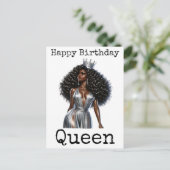 Gelukkige verjaardag Zuster Melanine Vrouw Zwarte  Briefkaart (Staand voorkant)