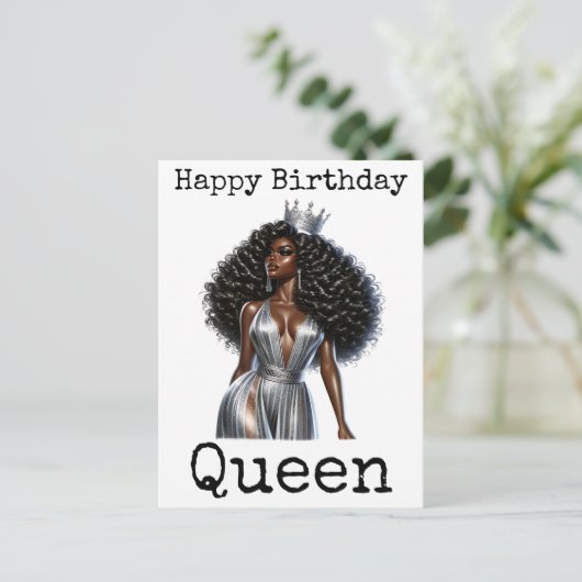 Gelukkige verjaardag Zuster Melanine Vrouw Zwarte  Briefkaart (Staand voorkant)