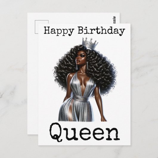 Gelukkige verjaardag Zuster Melanine Vrouw Zwarte  Briefkaart (Voorkant / Achterkant)