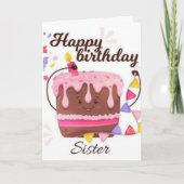 Gelukkige verjaardag Zuster Verjaardagskaart Kaart (Voorkant)