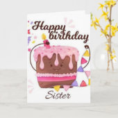 Gelukkige verjaardag Zuster Verjaardagskaart Kaart (Gele Bloem)