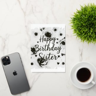 Gelukkige verjaardag zusterkaarten folie feestdagenkaart