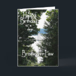 Gelukkige verjaardag zwager kaart<br><div class="desc">Een prachtig uitzicht van een schip op de Hudson River,  gezien door de bomen. Leuke verjaardagskaart voor je favoriete zwager!</div>