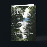 Gelukkige verjaardag zwager kaart<br><div class="desc">Een prachtig uitzicht van een schip op de Hudson River,  gezien door de bomen. Leuke verjaardagskaart voor je favoriete zwager!</div>