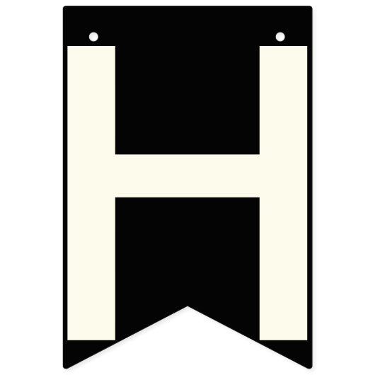 GELUKKIGE VERJAARDAG ZWART EN IVOOR WIT VLAGGETJES (Tweede vlag)