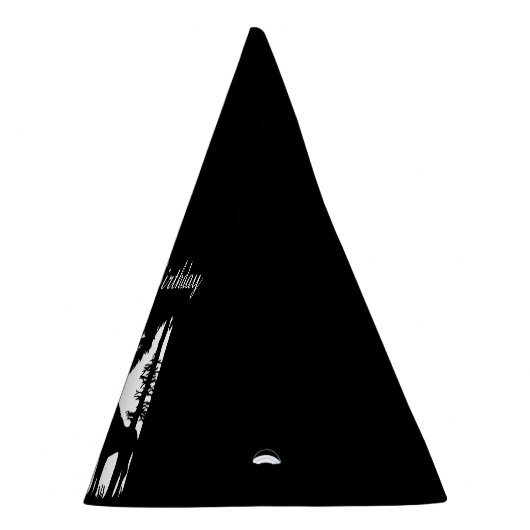 Gelukkige Verjaardag Zwart op Wit Roodkapje Wolf Feesthoedjes (Rechts)