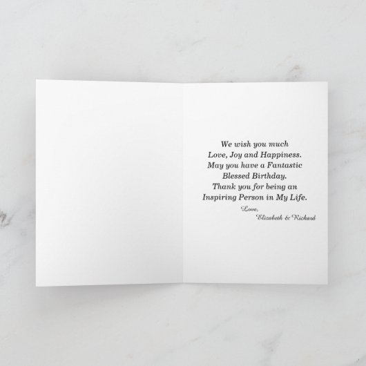 Gelukkige Verjaardag Zwart Wit Modern Personalize Kaart (Binnen)