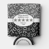 Gelukkige Verjaardag Zwart-wit Nummer 70 Thema Blikjeskoeler (Voorkant)