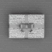 Gelukkige Verjaardag Zwart-wit Patroon Cadeaupapier