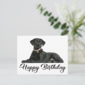 Gelukkige Verjaardag Zwarte Labrador Retriever Pup Briefkaart (Staand voorkant)