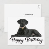 Gelukkige Verjaardag Zwarte Labrador Retriever Pup Briefkaart (Voorkant / Achterkant)