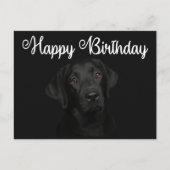 Gelukkige Verjaardag Zwarte Labrador Retriever Pup Briefkaart (Voorkant)