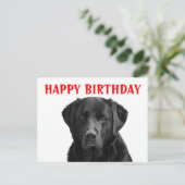 Gelukkige Verjaardag Zwarte Labrador Retriever Pup Briefkaart (Staand voorkant)