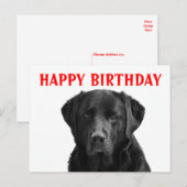 Gelukkige Verjaardag Zwarte Labrador Retriever Pup Briefkaart (Voorkant / Achterkant)