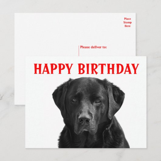 Gelukkige Verjaardag Zwarte Labrador Retriever Pup Briefkaart (Voorkant / Achterkant)