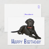 Gelukkige Verjaardag Zwarte Labrador Retriever Pup Briefkaart (Voorkant / Achterkant)