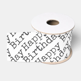 Gelukkige Verjaardag Zwarte Moderne Typografie Chi Grosgrain Lint
