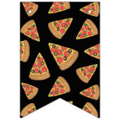 Gelukkige Verjaardag Zwarte Pizza Party Bunting Ba Vlaggetjes (Eerste vlag)