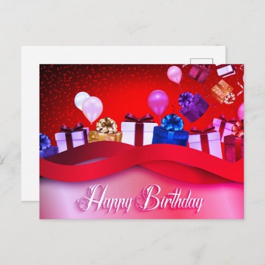 Gelukkige Verjaardagsachtergrond Briefkaart (Voorkant / Achterkant)