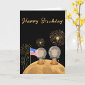 gelukkige verjaardagsastronaut camel moon kaart (Gele Bloem)