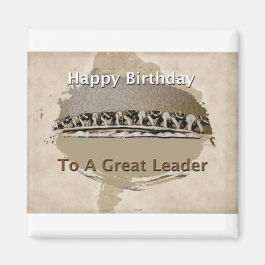 Gelukkige Verjaardagsbaas Magneet (Voorkant)