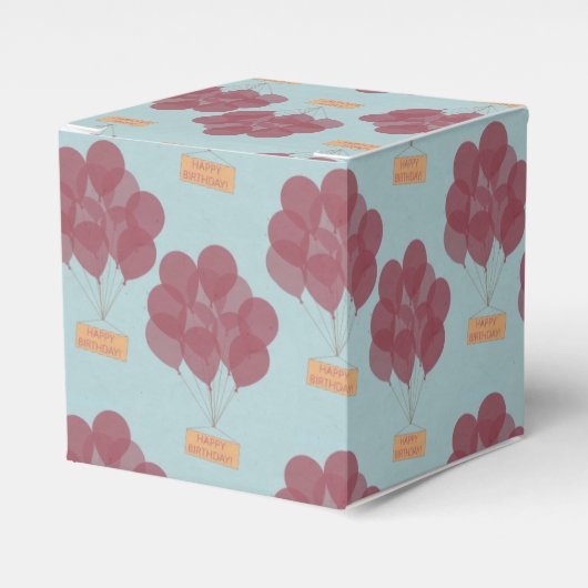 Gelukkige verjaardagsballonnen bedankdoosjes (Voorkant Zijde)