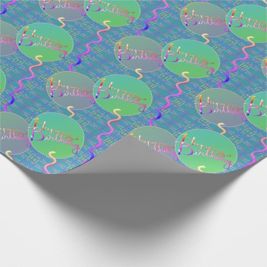 Gelukkige Verjaardagsballonnen Blauw Verpakkend Do Cadeaupapier (Hoek)