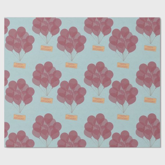 Gelukkige verjaardagsballonnen cadeaupapier (Vlak)