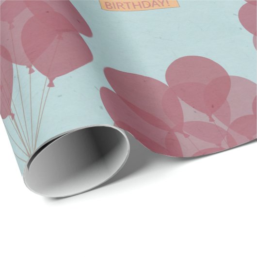 Gelukkige verjaardagsballonnen cadeaupapier (Rol Hoek)