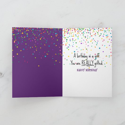 Gelukkige Verjaardagsballonnen en Confetti Kaart (Binnen)