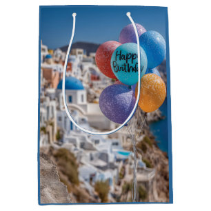 Gelukkige Verjaardagsballonnen in Santorini, Griek Medium Cadeauzakje