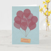 Gelukkige verjaardagsballonnen kaart (Gele Bloem)