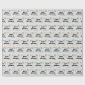 Gelukkige Verjaardagsballonnen op Grijs Cadeaupapier (Vlak)