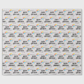 Gelukkige Verjaardagsballonnen op Stippen Cadeaupapier (Vlak)