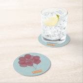 Gelukkige verjaardagsballonnen ronde kartonnen onderzetter (Insitu)