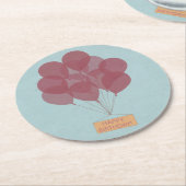 Gelukkige verjaardagsballonnen ronde kartonnen onderzetter (Gebogen)