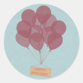 Gelukkige verjaardagsballonnen ronde sticker