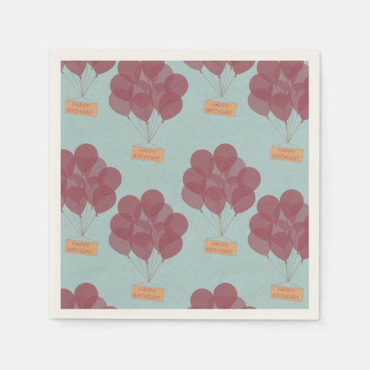 Gelukkige verjaardagsballonnen servet (Voorkant)