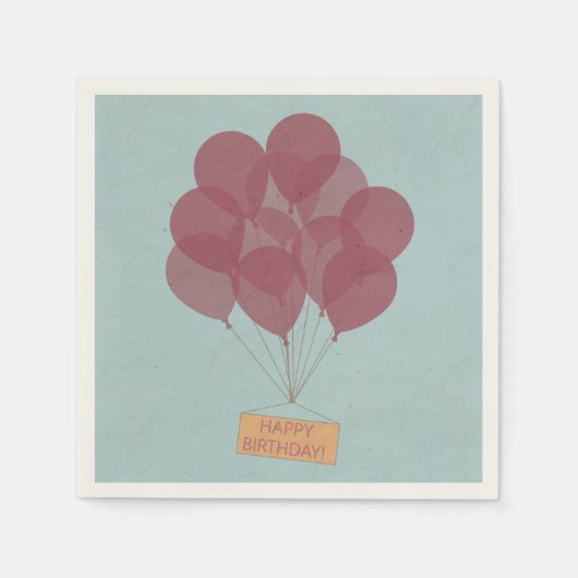 Gelukkige verjaardagsballonnen servetten (Voorkant)