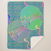 Gelukkige Verjaardagsballonnen Sherpa Deken (Voorkant)