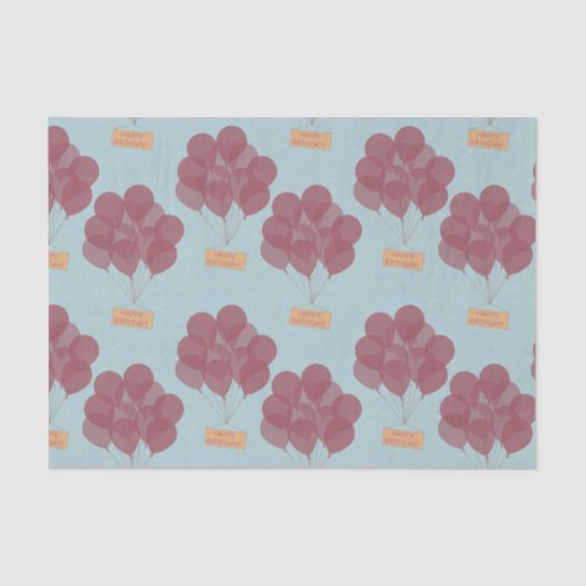 Gelukkige verjaardagsballonnen tissuepapier (Voorkant)