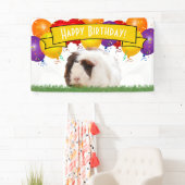 Gelukkige Verjaardagsballonnen Wit Guinee Varken G Spandoek (Insitu)